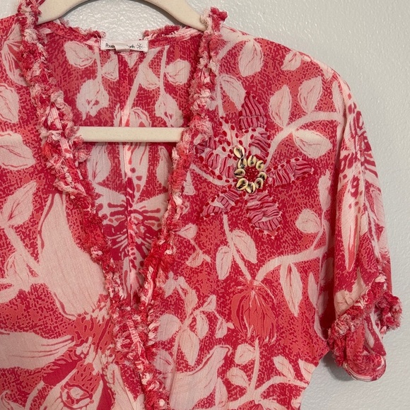 Poupette St Barth Women’s Josie Broderie Mini Dress in Pink Floral - Picture 2 of 9